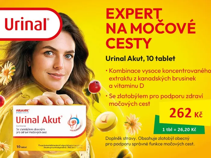 Urinal Akut 10 tablet. 262Kč.